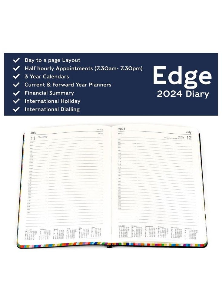 Collins Collins Edge Rainbow 2024 Diary A5 Day to Page Planner (with Appointments) - Lifestyle Planner and Organiser for Office, Work, Personal and Home - Daily - Light Blue - ED151.U57-24  - Image 4
