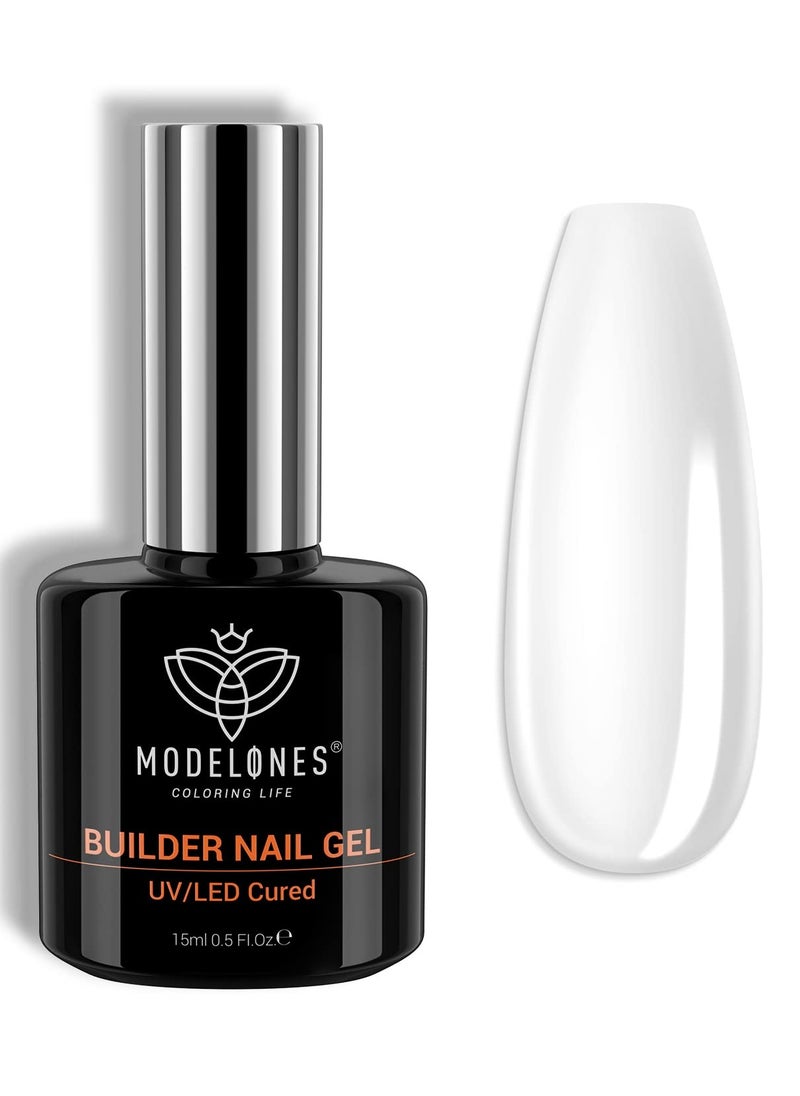 modelones modelones Builder Nail Gel, 7-in-One Clear Gel Builder for Nail Thickening, LED Nail Lamp Cured Hard Gel Nail Strengthener Extension Gel Base Rhinestone Nail Glue Gel in a Bottle  - Image 1