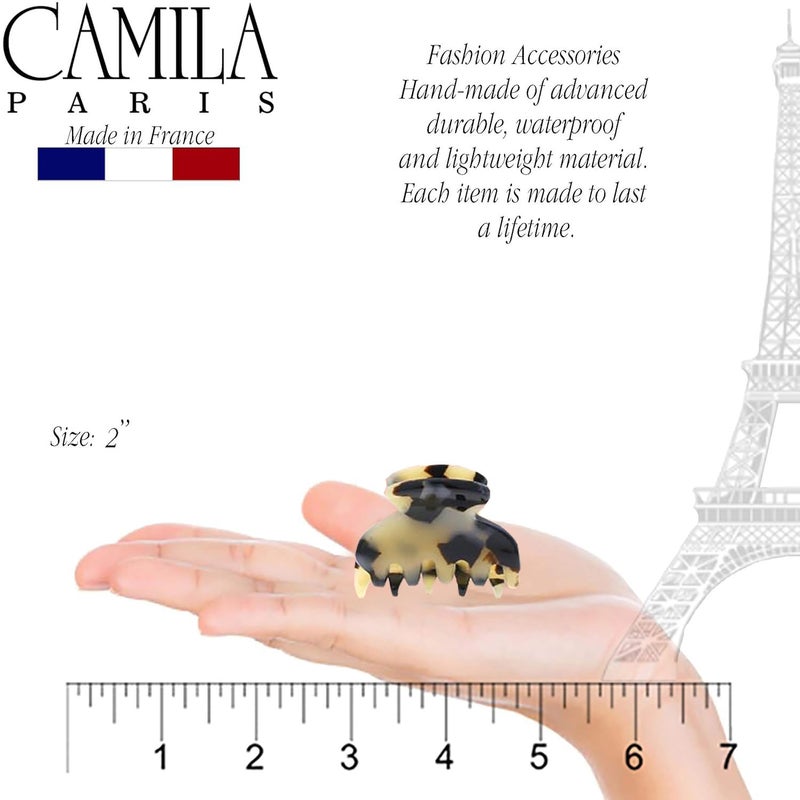 Camila Paris CP3066 French Hair Clip for Women, Handmade, Ivory Tokyo, Small, Girls Hair Claw Clips Jaw, Durable Styling Hair Accessories for Women, Strong Hold Grip, Made in France - Image 3