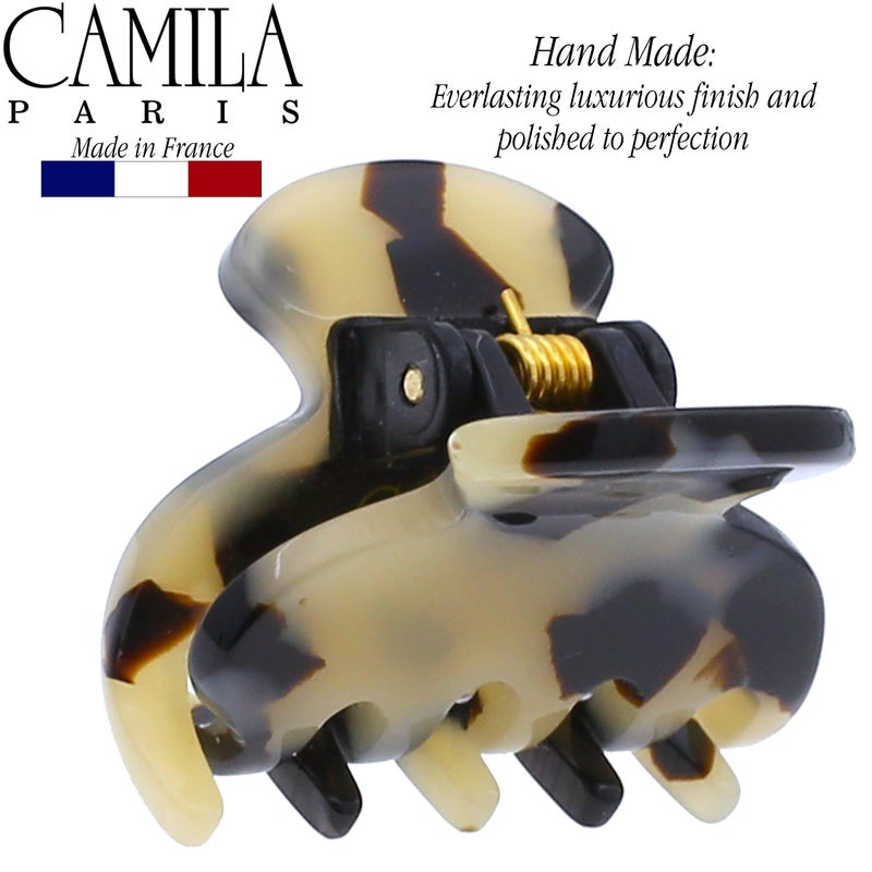 Camila Paris CP3066 French Hair Clip for Women, Handmade, Ivory Tokyo, Small, Girls Hair Claw Clips Jaw, Durable Styling Hair Accessories for Women, Strong Hold Grip, Made in France - Image 4