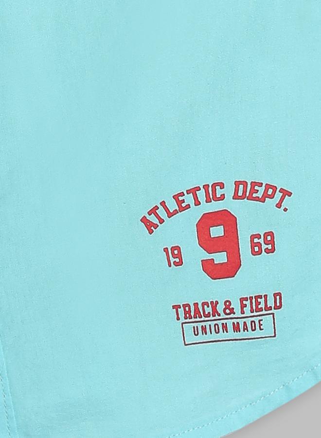 Infinity Kids Aqua Blue Cotton Short Sleeves Shirt - Image 3