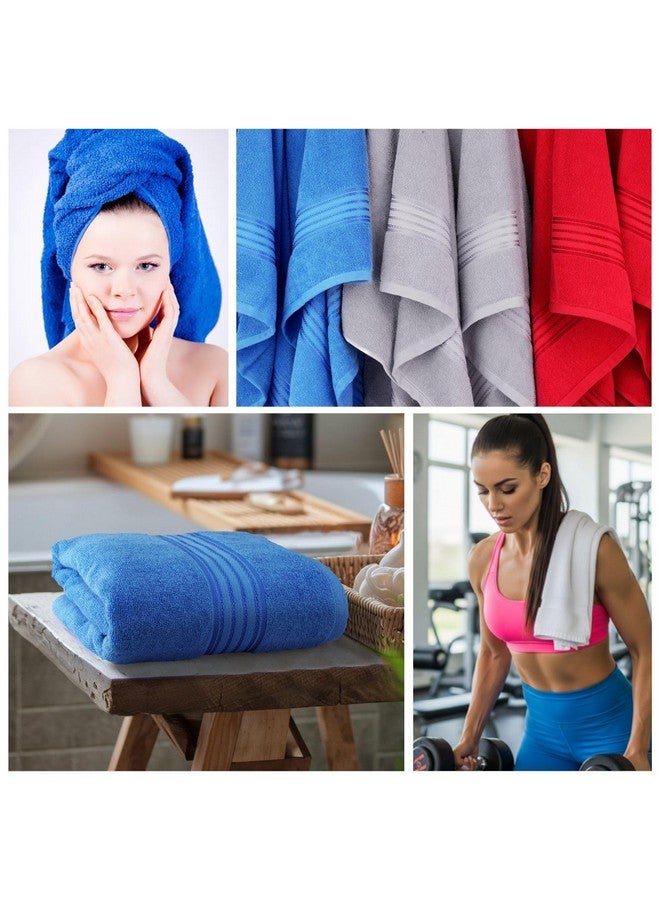 Himêya Himeya 100% Cotton Towels for Bath |Large Size Bath Towel| 380 GSM | 1 Piece Bath Towel for Men/Women |70 cms x 140 cms - Iris Blue - Image 3