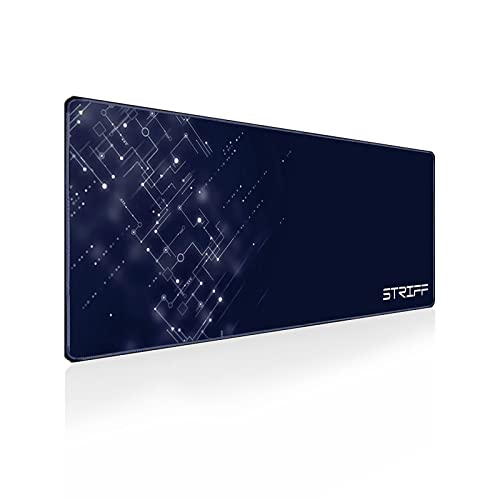 STRIFF Extended Size (800 mm x 300 mm x 3 mm) Gaming Mouse Pad| Stitched Edges| Non-Slip Rubber Base|Computer Laptop|Keyboard Mouse Pad for Office & Home (Divine Blue) - Image 1