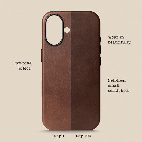 Le Pelle - Handcrafted Premium Italian Leather Case for iPhone 17 - [Built-in Camera Control] - Compatible with Magsafe - Two-Tone Effect with Unique Patina Over Time - Cocoa Brown - Image 5