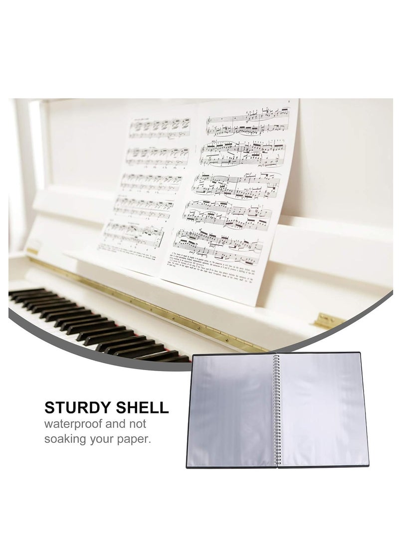 Sheet Music Folder Waterproof 20 s Spiral-Bound A4 Sheet Music Storage Paper Folder Sheet Music Folder Paper Documents Storage Folder for Musicians Student Documents Supply - Image 2