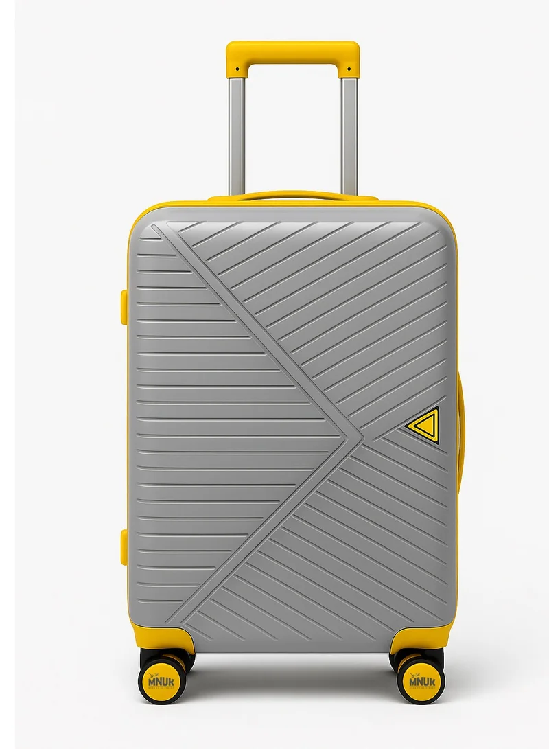 MNUK VIATOR PREMIE 24inch Luggage| Polypropylene (PP) Hardside Luggage Trolley|Double 360Â° 4 Wheeler &amp; Anti-theft Zipper| Medium-24 Inch|Grey