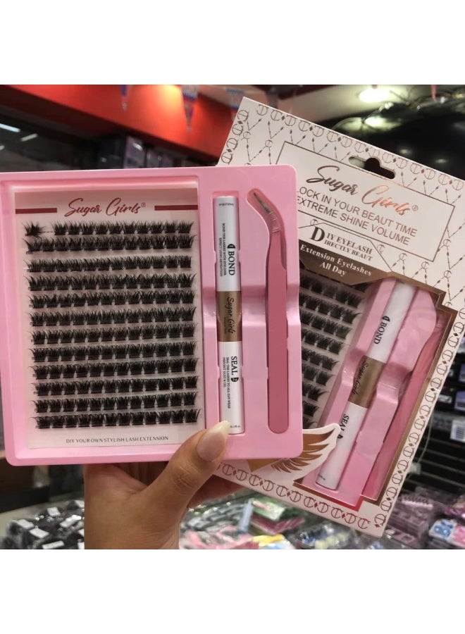 Magnetic False Eyelashes Kit with Glue & Remover  – Sugar Girls – Natural & Voluminous Look