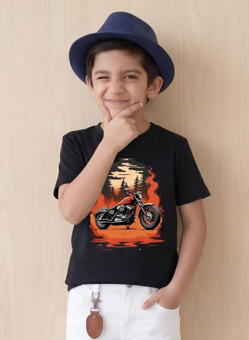 فنكار تيشيرت قطني للأطفال للجنسين من فنكار – مغامرة الدراجة النارية