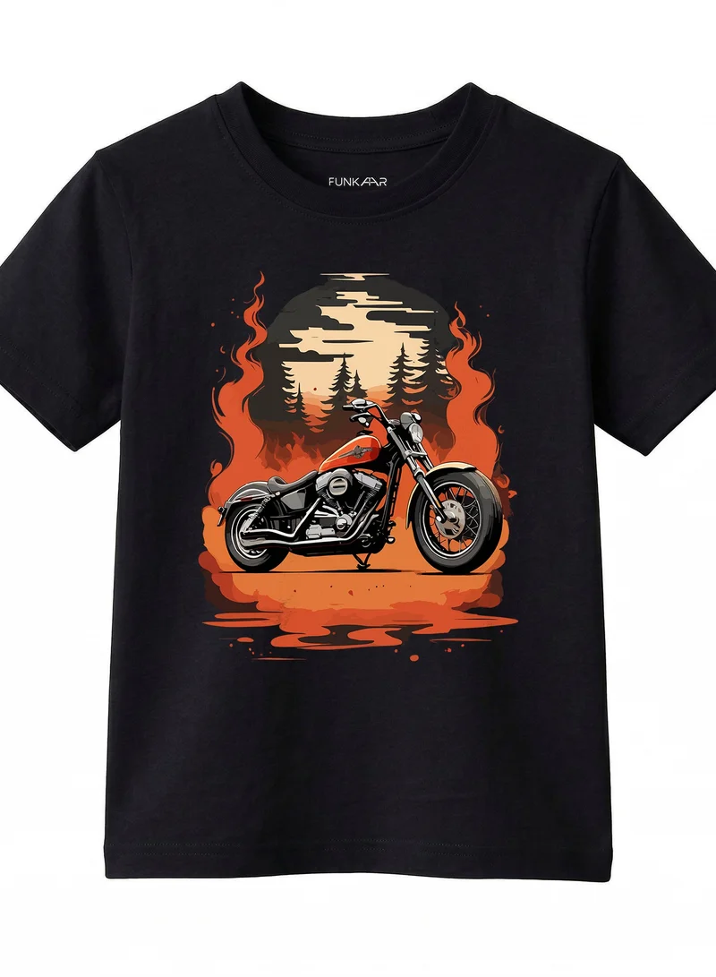Funkaar black Funkaar Unisex Kids' Motorcycle Adventure Cotton T-Shirt  | Best Price UAE