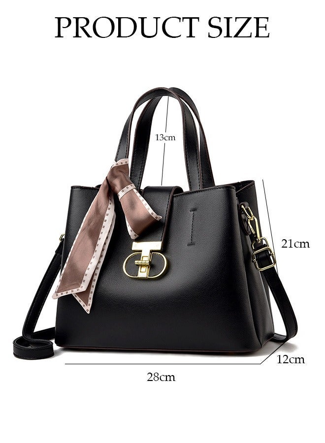 DUNISO Women's Vintage Tote Bag Handbags with Large Capacity Faux Leather Shoulder Bag Ladies Fashion Designer Satchel Crossbody Bag with Detachable Strap for Ladies - Image 4