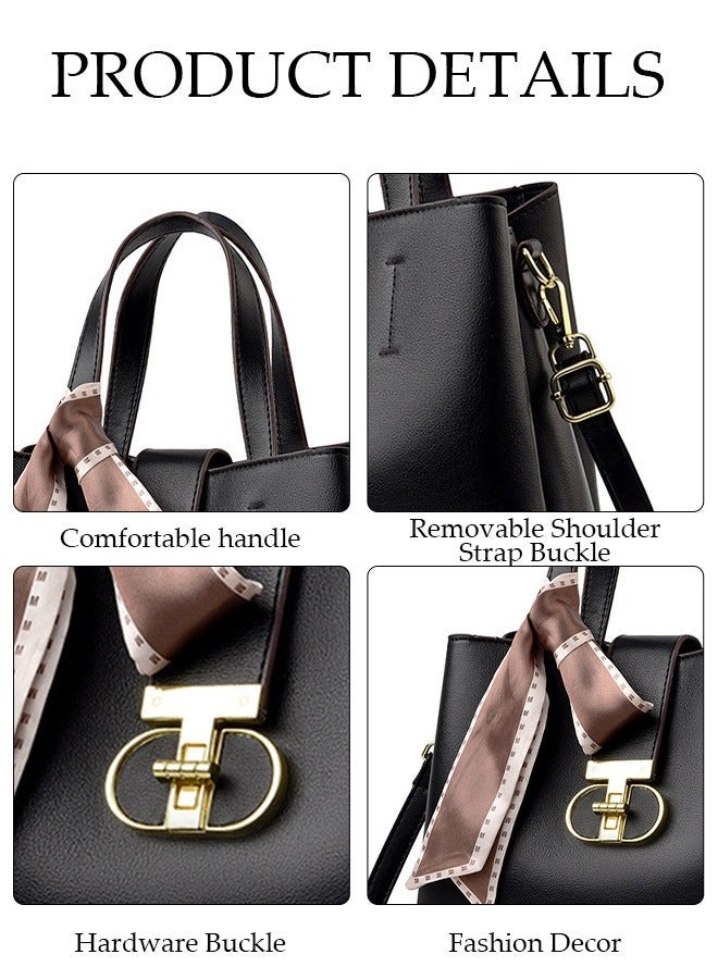 DUNISO Women's Vintage Tote Bag Handbags with Large Capacity Faux Leather Shoulder Bag Ladies Fashion Designer Satchel Crossbody Bag with Detachable Strap for Ladies - Image 3