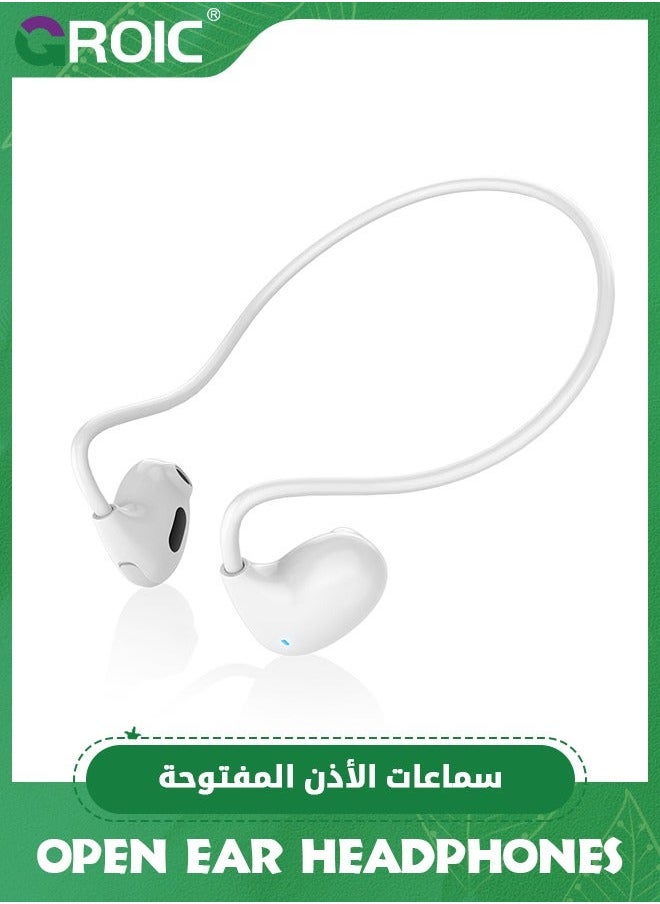 GROIC Open Ear Headphones, Air Conduction Headphones with HD Mic, 8+Hrs Playtime Deep Bass Sport Wireless Sweatproof Bone for Running, Cycling, Hiking, Driving  - Image 1