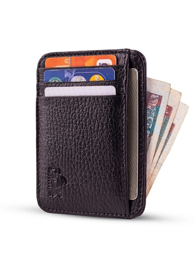 فوكس كراتة وحافظة كروت أصلية من الجلد طبيعي للرجال والنساء مقاس 11*8 سم بها 7 جيوب من الداخل