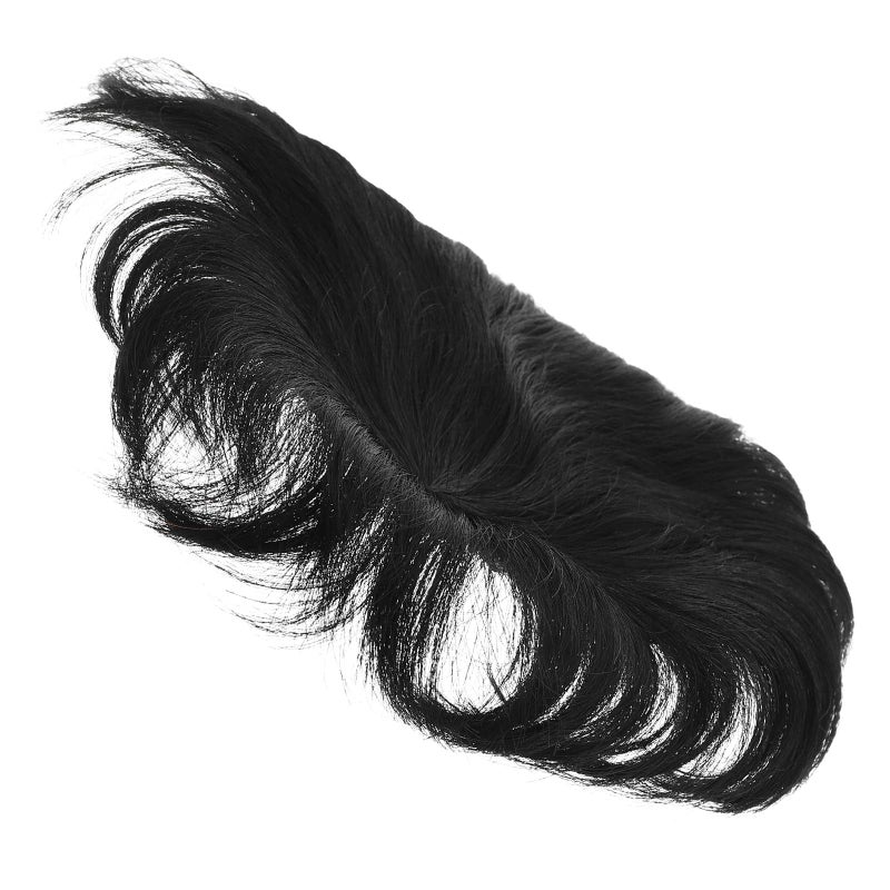 Men Synthetic Hairpiece For Hair Loss Layered Short Black Wig Lightweight Hair Replacement System - Image 2