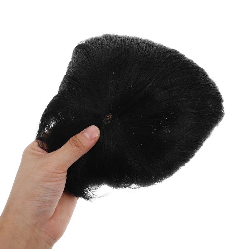 Men Synthetic Hairpiece For Hair Loss Layered Short Black Wig Lightweight Hair Replacement System - Image 4