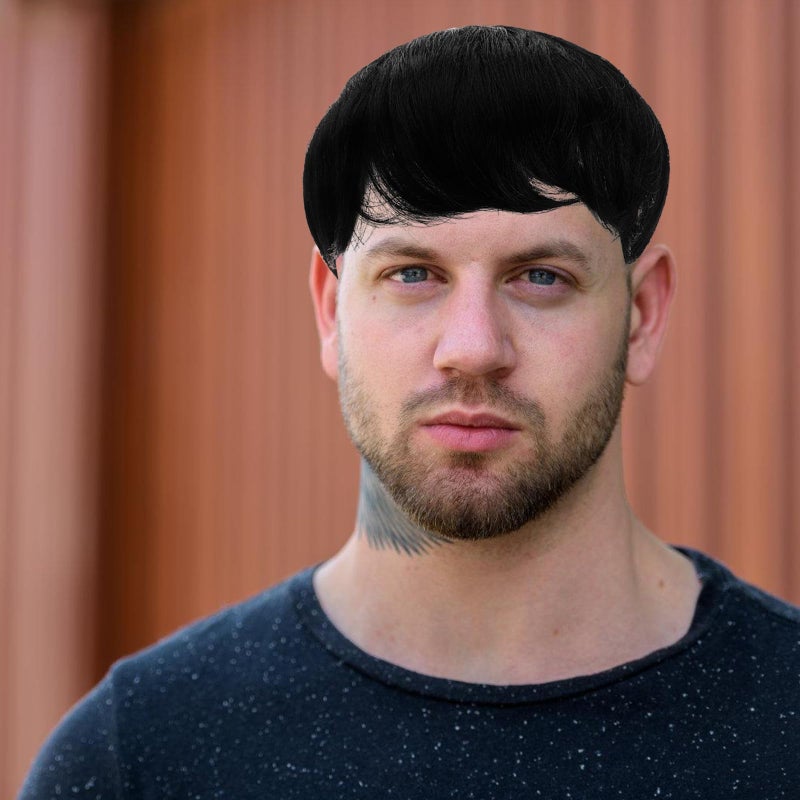 Men Synthetic Hairpiece For Hair Loss Layered Short Black Wig Lightweight Hair Replacement System - Image 5