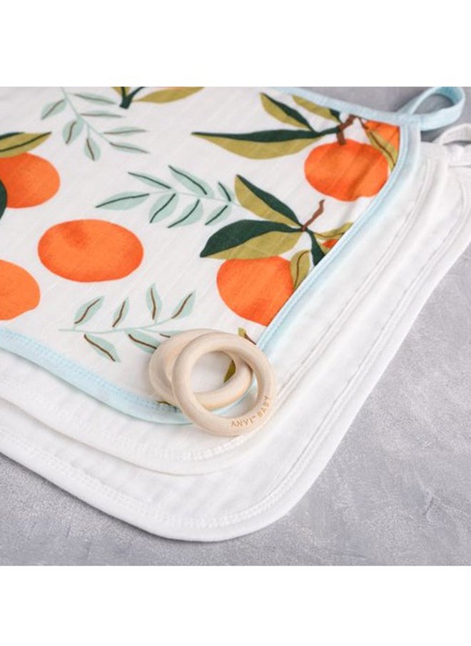 Anvi Baby Organic Bamboo Face Cloth Set of 3 Orange Orchard  - Image 3