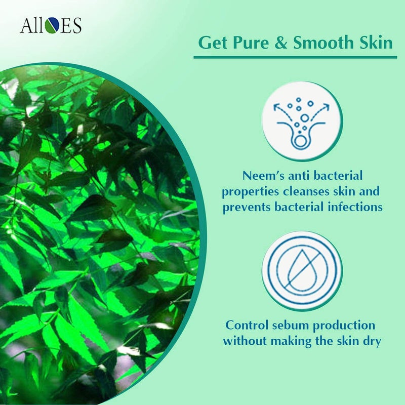 ALLOES PHARMACEUTICALS ALLOES Neem Face Wash for OilyAcne ProneNormal Skin  Daily Use Cleanser For Men and Women  Prevents PimplesPores And Blackheads  75 gram each  - Image 3