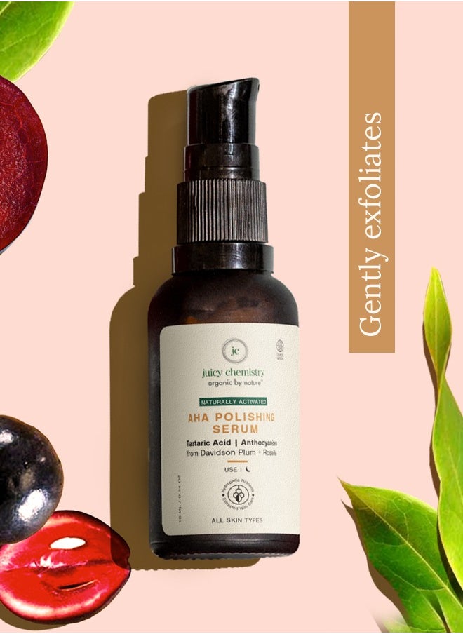 Juicy Chemistry Juicy Chemistry Aha Polishing Serum - 10 ml, Exfoliating Serum For Radiant, Even Looking Skin Tone, Boosts Hydration For Soft, Supple And Glowing Skin  - Image 1