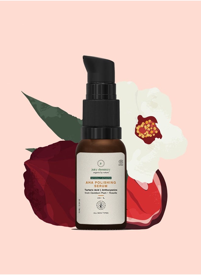 Juicy Chemistry Juicy Chemistry Aha Polishing Serum - 10 ml, Exfoliating Serum For Radiant, Even Looking Skin Tone, Boosts Hydration For Soft, Supple And Glowing Skin  - Image 4