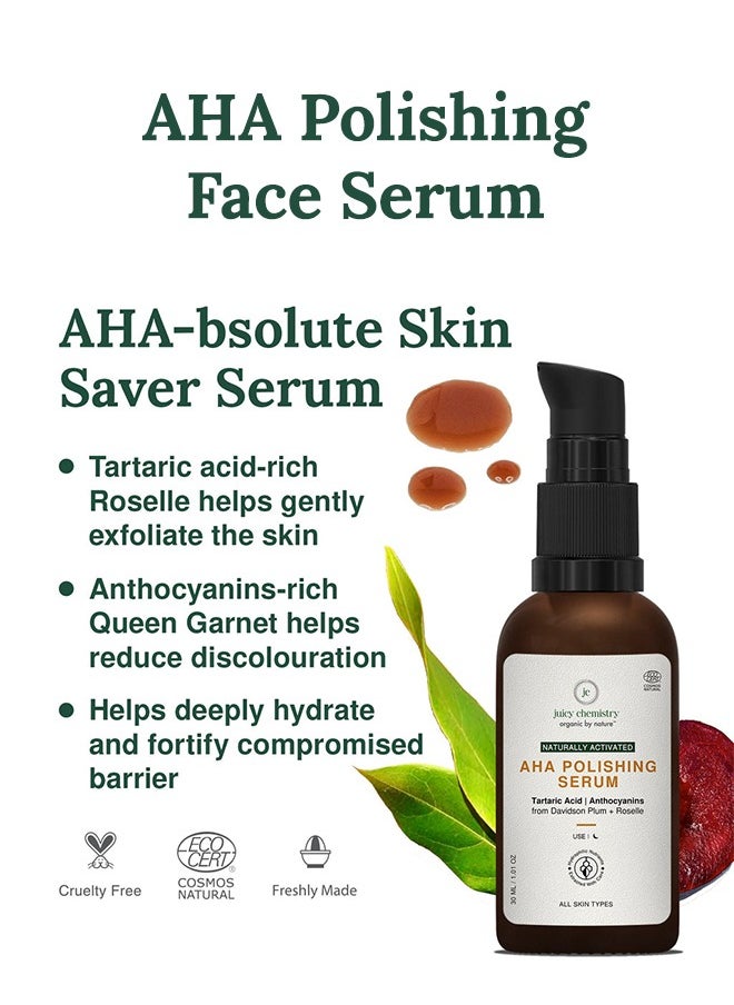 Juicy Chemistry Juicy Chemistry Aha Polishing Serum - 10 ml, Exfoliating Serum For Radiant, Even Looking Skin Tone, Boosts Hydration For Soft, Supple And Glowing Skin  - Image 2