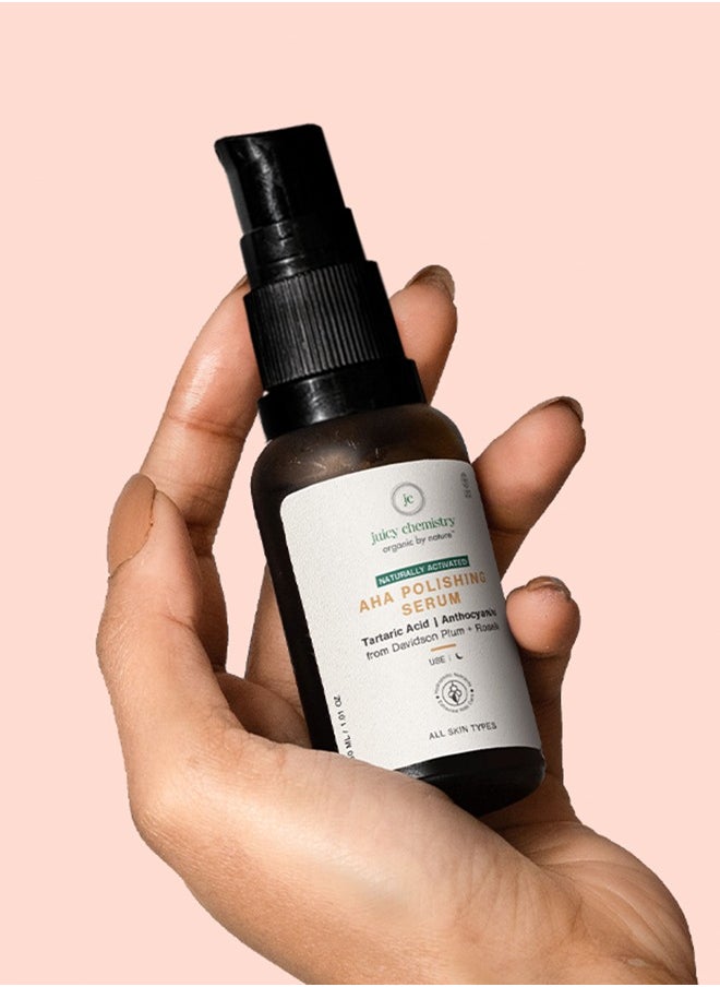 Juicy Chemistry Juicy Chemistry Aha Polishing Serum - 10 ml, Exfoliating Serum For Radiant, Even Looking Skin Tone, Boosts Hydration For Soft, Supple And Glowing Skin  - Image 3