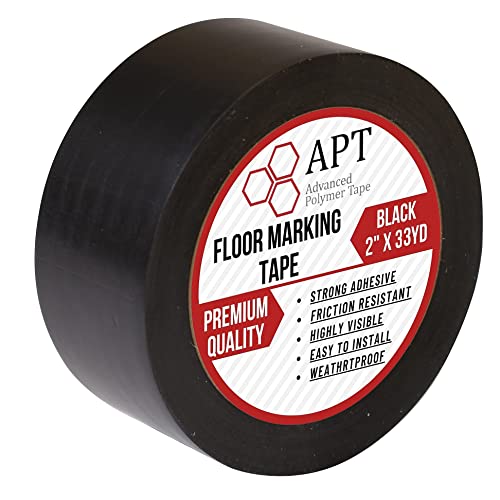 APT Advanced Polymer Tape APT, Multi Color Marking Tape, Premium Safety Marking and Dance Floor Splicing Tape, 6 mil Thick (Black, 1 Roll) - Image 1
