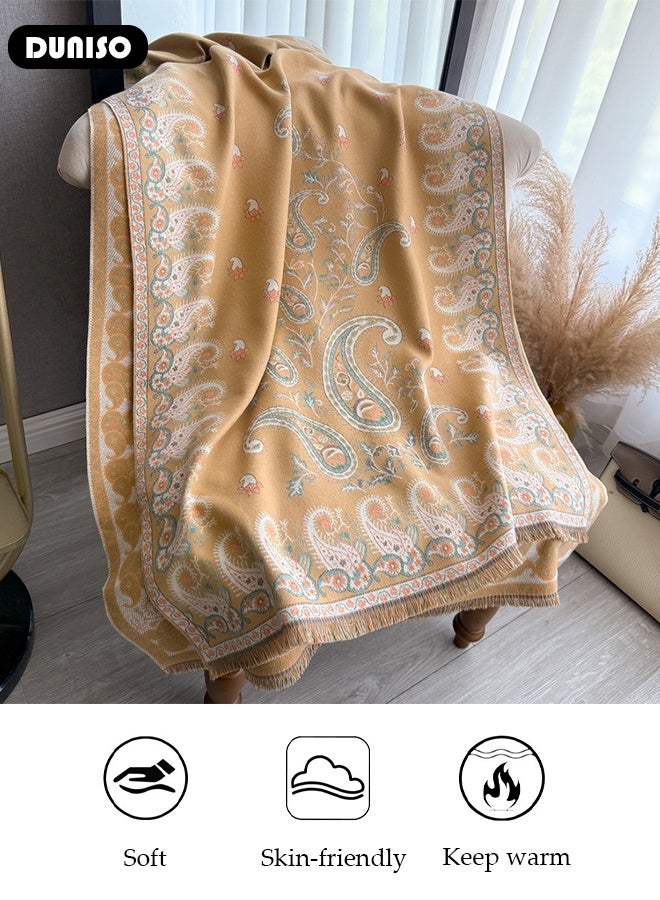 DUNISO كارديجان كاجو مطبوع وشالات نسائية لغرف مكيفة الهواء وأوشحة لحماية الرقبة ومعاطف وواقيات للرياح وكارديجان وواقيات للرياح لمكتب الدفء وحماية الرقبة وشالات - Image 4