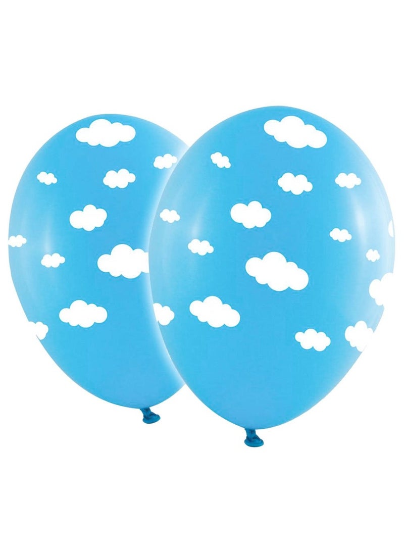 بالونات لاتكس على شكل سحابة زرقاء فاتحة، عبوة من 10 قطع، 28 سم