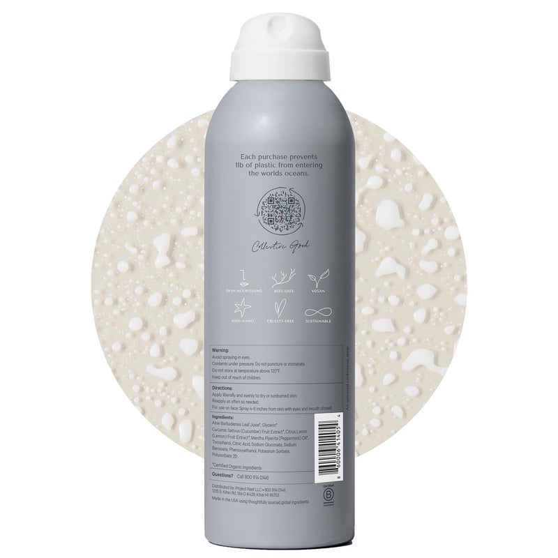 Project Reef Non-Aerosol Aloe Cooling Mist â€“ Vegan, Ocean Friendly & Hydrating After-Sun Spray with Organic Aloe Vera, Peppermint & Cucumber â€“ Natural Sunburn Relief & Daily Skin Refreshment, 5 fl oz - Image 2