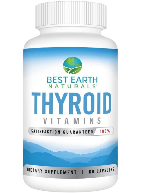 Thyroid Supplement To Promote Thyroid Function With Thyroid Support Vitamins, Vitamin B-12, Iodine, Magnesium, Zinc, Selenium, Manganese, L-Tyrosine, Bladderwrack, Cayenne, Kelp & More
