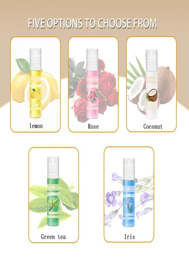 SULLMAR 5pcs Cuticle Oil Roller Nourishing Moisturizing Roll On Cuticle Oil for Convenient Portable Nail Rollerball for On the Go Hydration and Care - Image 3