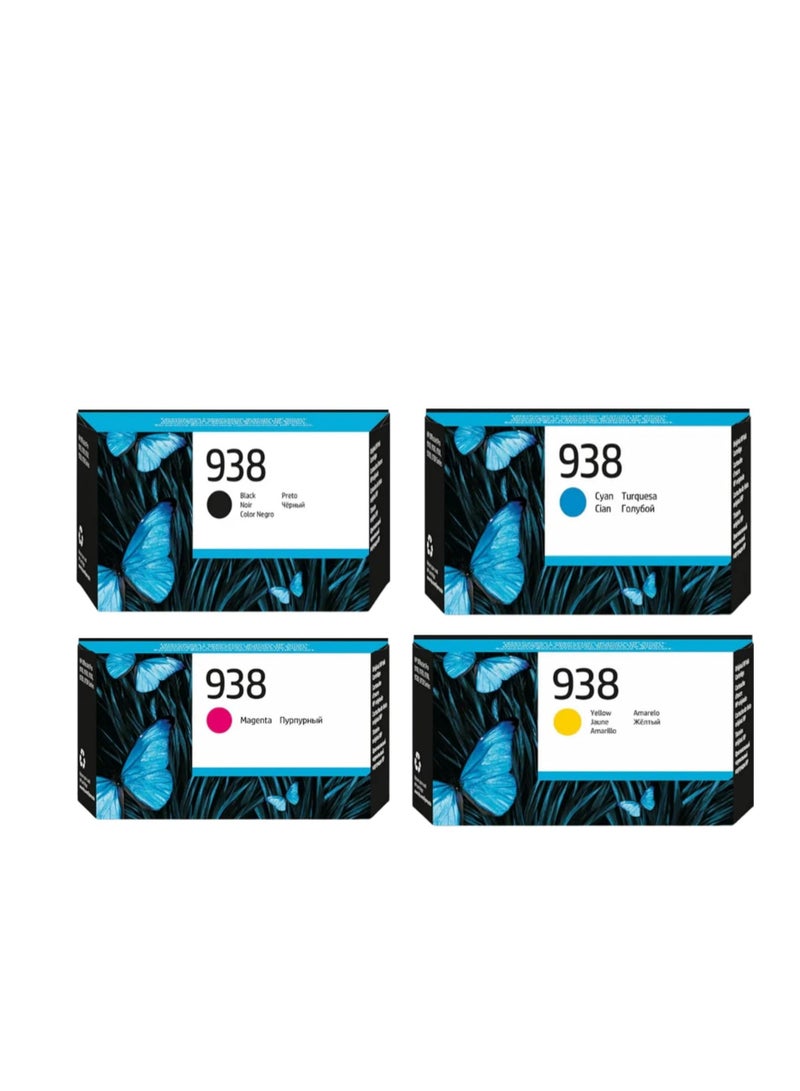 HP Toner 938 Ink Set of 4-Color for Officejet Pro 9730 9110 9120 9130 9720 Series Printers - Image 1