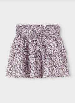 Kids Floral Print Mini Skirt