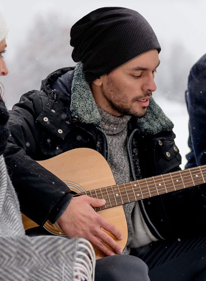 Beanie Hat,Knit Cap for Women Men Unisex Fashion Slouchy Hats Stretchy Lightweight Fall/Winter Grey - Image 3