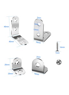 20Pcs Brackets Right Angle Brackets 90 Degree Corner Bracket Corner Braces Stainless Steel Joint Bracket Fastener L Brackets for Wood Furniture Desk Fixation (10pcs-40x40mm/10pcs-20x20mm) - pzsku/Z94AB509CBF15C1DD748AZ/45/_/1735312788/d1643c1e-65bd-4e4a-bf25-f5becb074c05