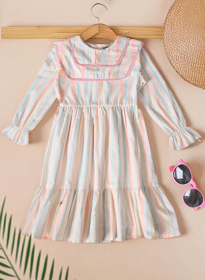 BELLA MODA Striped Tiered Dress - Image 1