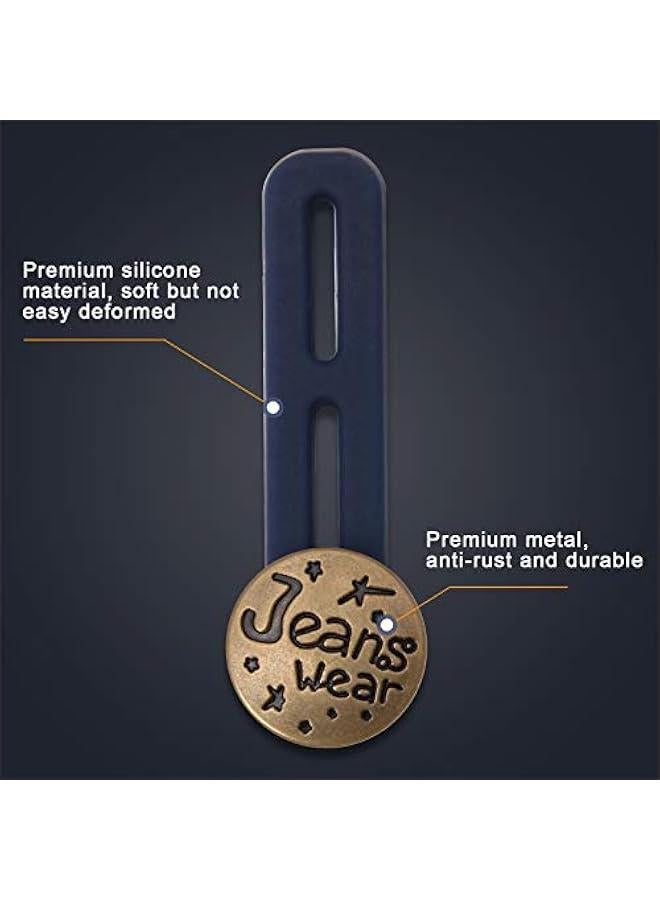 6 PCS Pants Extender on,  Waistband Extender ons for Men and Women, Jeans Waist Expander Metal Buckle No Sew Buckle for Expander Jeans Pants Collar (2in) - Image 5