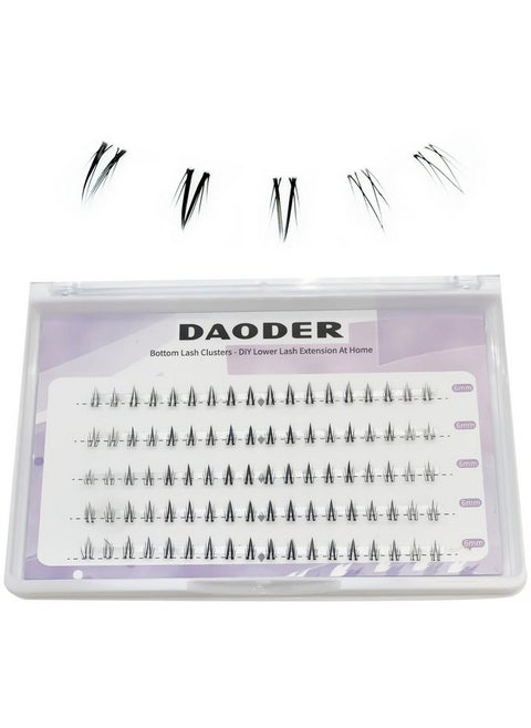 Bottom Lash Clusters Diy Eyelash Extension Daoder 90Pcs Lower Individual Lashes Clusters Wispy Natural Look Clear Band Lash Extension For Bottom Lashes 6Mm(Bottom Clusters Clear Band)