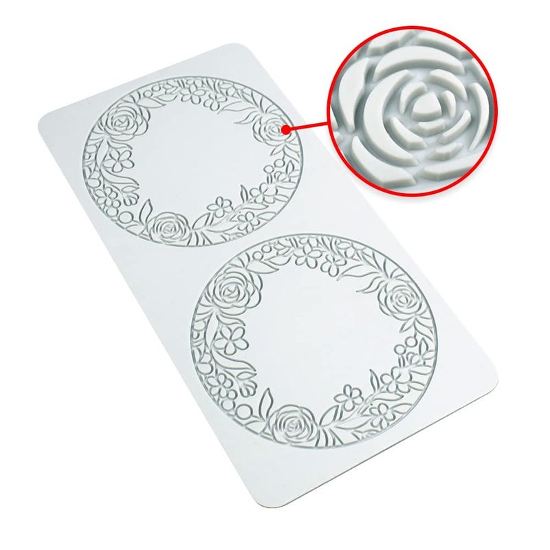 TUKE Hollow Leaf Silicone Mold Chocolate Candy 3D Hollow Leaf Candy Mold Food Cooking Meals Decorations Fondant Mold Polymer Clay Molds (Flower Ring Q_10.4x5.32x0.12inch) - Image 3