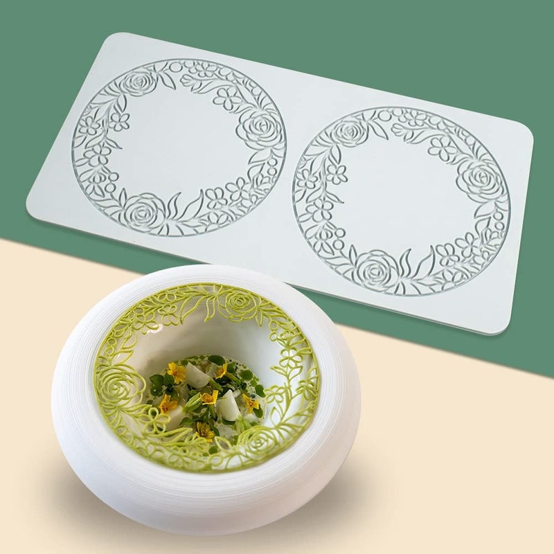 TUKE Hollow Leaf Silicone Mold Chocolate Candy 3D Hollow Leaf Candy Mold Food Cooking Meals Decorations Fondant Mold Polymer Clay Molds (Flower Ring Q_10.4x5.32x0.12inch) - Image 5