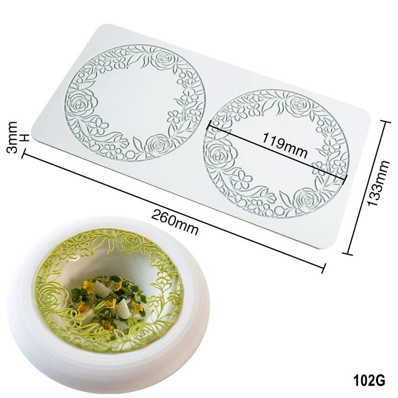 TUKE Hollow Leaf Silicone Mold Chocolate Candy 3D Hollow Leaf Candy Mold Food Cooking Meals Decorations Fondant Mold Polymer Clay Molds (Flower Ring Q_10.4x5.32x0.12inch) - Image 2