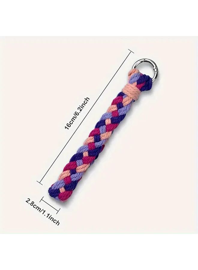 Macrame Keychain DIY Kit With Tutorial Pink Color Set Handmade Craft Keyring Supplies Creative Gift - Image 3