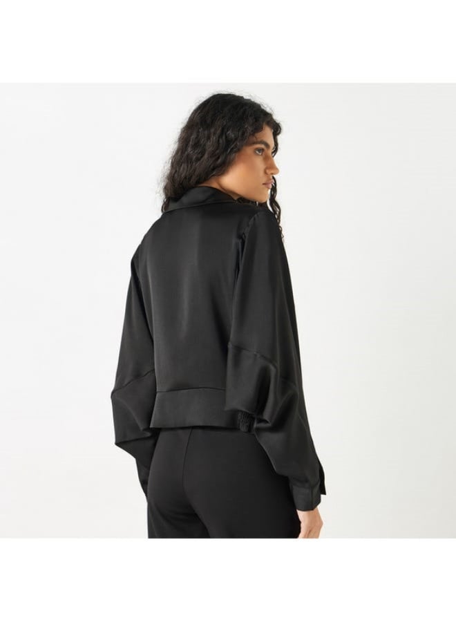 2Xtremz 2Xtremz Bead Embellished Shirt with Bishop Sleeves and Button Placket  - Image 2