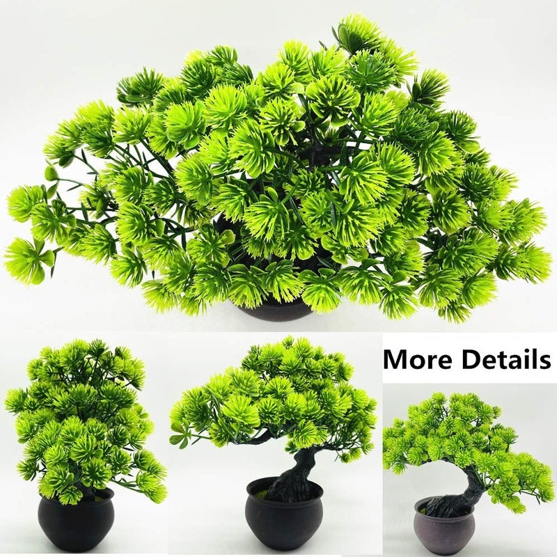 Fycooler Artificial Bonsai Tree Miniature Artificial Plants Potted Japanese Zen Tree 33 cm in Width Artificial House Plants Juniper Bonsai Fake Plant Greenery for Home Office Decor Desktop Display - Image 3