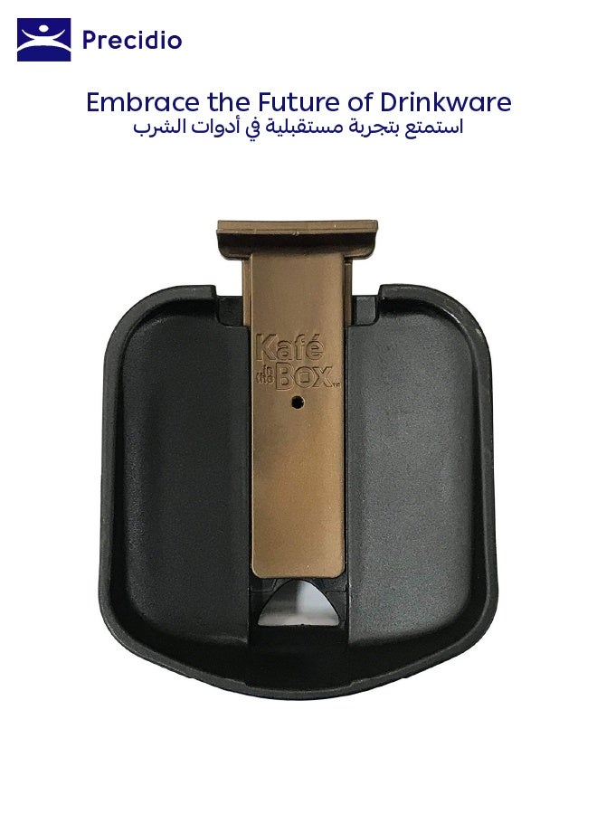 Precidio Kafe in the Box UNIQUE - Black | 12 oz/355 ml | Reusable Coffee & Tea Cup | BPA Free | Stylish & Convenient | Dishwasher Safe | Hot/Cold Sleeve | Eco-Friendly - Image 3