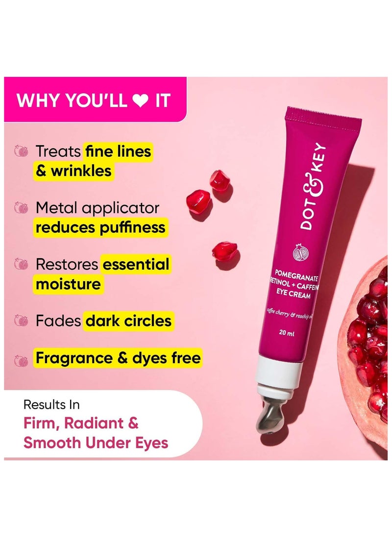 Dot & Key Dot & Key Pomegranate Retinol + Caffeine Eye Cream | Smoothens Fine Line & Wrinkles | Fades Dark Circles | Locks Moisturizer to Prevent Dryness |...  - Image 2