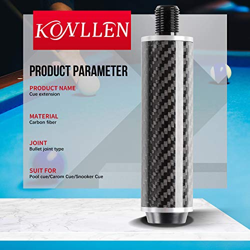 KONLLEN Pool Cue Extension 2'' 3'' 4'' 6'' 8'' 12'' Carbon Fiber Billiard Cue Extension Billiard Accessories for Pool Sticks - Image 4
