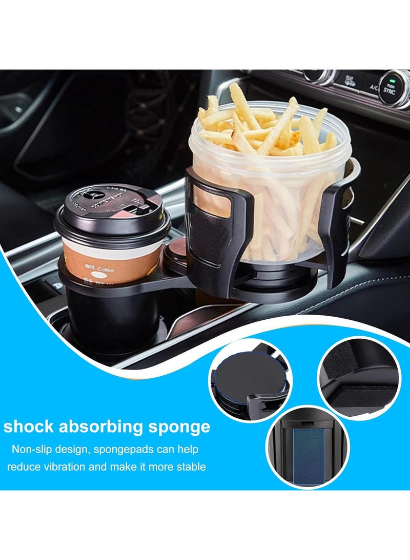 Car Cup Holder Adjustable, Dual Cup Holder, 2-in-1 Drink Holder, 360-Degree Rotating Bottle Holder for Hot and Cold Drinks, Compatible with Most Cars - Universal Cup Holder for Cars, Center Console Bottle Holder, Adjustable Cup Holder - Cup Holder for Cars - Mug and Water Bottle Holder for Cars - Large Car Cup Holder for Bottles - Car Cup Holder for Various Drink Cans, Coffee Cups, and Tea Cups - Image 5