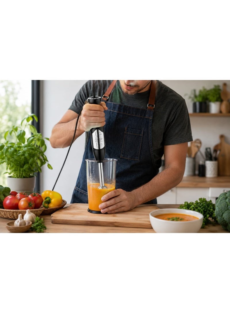 800W 2-in-1 Hand Blender - 2L Stainless Steel Chopper - Hand Blender for Kitchen with Whisk - Two Speeds for Chopping and Grinding - Image 3